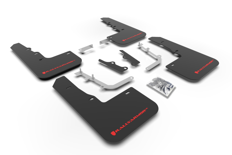 Hyundai Venue Mud Flap Kit - Front + Rear - Rally Armor - UR Premium Polyurethane - Black - `20-`25